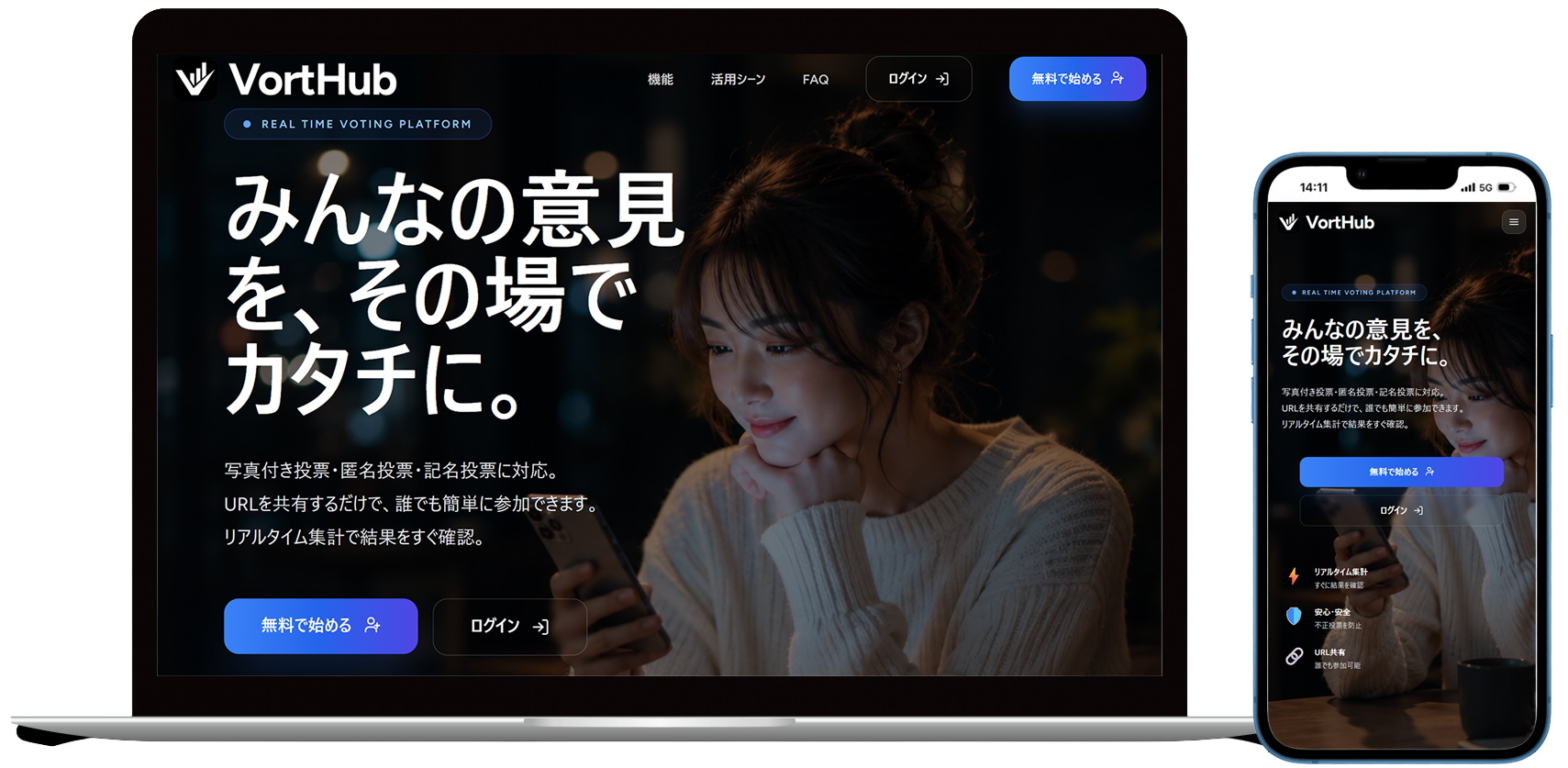 VortHub の画面イメージ